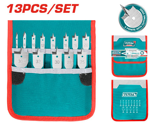 طقم ريش فراشه 13 قطعه 6-38 ملم TOTAL TACSD70131