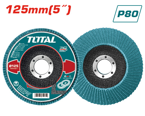 Total TAC641253 Zirconium flap disc 5" P80 ورق حف مدرج ازرق