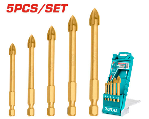 TOTAL TACSD7256 5PCS Glass drill bits طقم ريش زجاج وسيراميك  4-10 ملم