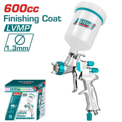Total TAT10605  Spray gun 600cc
  فرد دهان بودي احترافي فاله 1.3 ملم  طاسه علويه بلاستيك