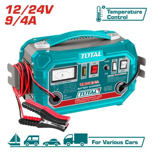 TOTAL TBC1601 Battery Charger
  شاحن بطارية 12/24 فولت 9/4 امبير