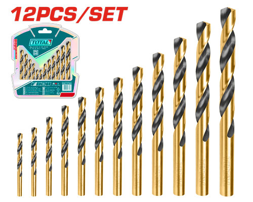 TOTAL TACSD0125 12 PCS HSS Twist Drill Bits Set طقم ريش حديد