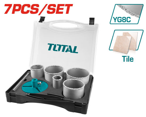 Total TACSH2071 7pcs Carbide Gritted Hole Saw Set طقم هولسو حجر الماظة