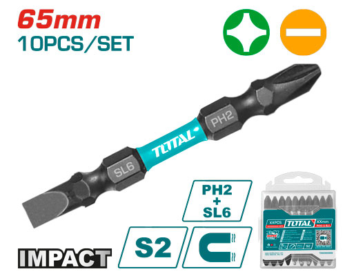 Total TACIM16HL133 Impact screwdriver bits راسية درل مجوز اسود
