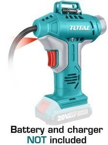 TOTAL TACLI2001 Lithium-Ion auto air compressor 20V 150PSI/10BAR
 منفاخ هواء شحن 20 فولت مع ساعه واضائه بدون بطارية
