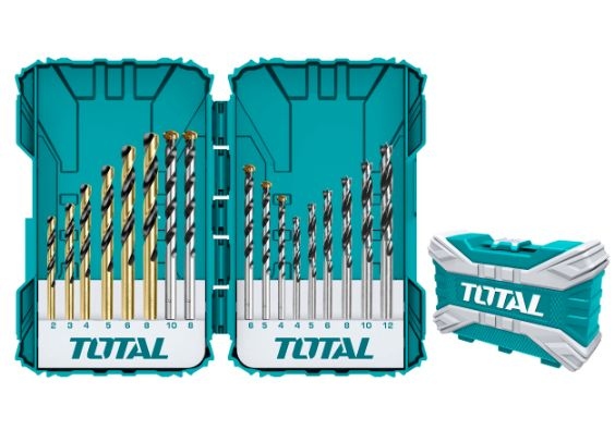 Total TACSDL11601 16PCS Metal, Concret and wood drill bits set طقم ريش حجر +حديد +خشب