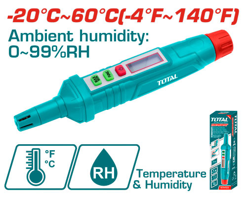 Total TETHT23 جهاز قياس الحرارة والرطوبة