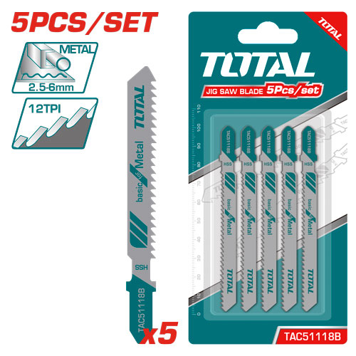 TOTAL TAC51118B Jig saw blade  طقم نسلات تخريقة حديد/5