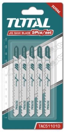 TOTAL TAC51101D JIG SAW BLADE FOR WOOD 100mm طقم نسلات تخريقة خشب صناعي