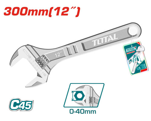 Total THT1010123  Adjustable wrench 12" مفتاح موليت