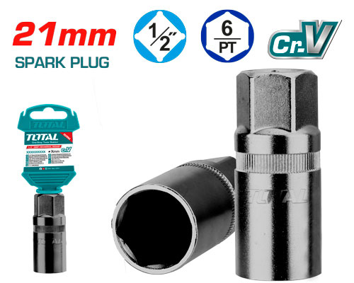 TOTAL THSPS12216  1/2" Spark Plug Socket 21mm بوكس بوجية
