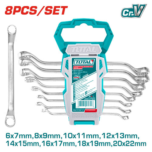 TOTAL THT102486 OFFSET RING SPANNER SET 8PCS 6-22mmطقم رنج رنج