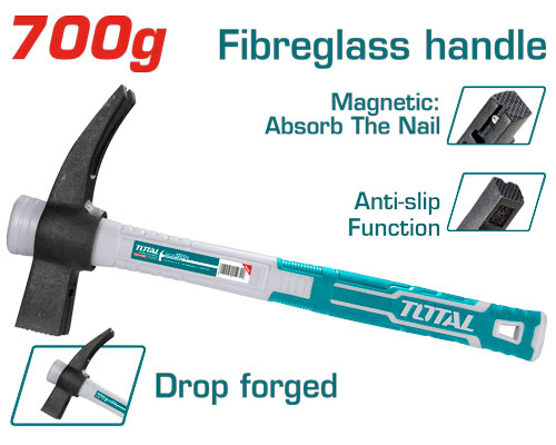 Total THCHIT7006 French type claw hammer（Converse handle) شاكوش طوبار يد فيبر