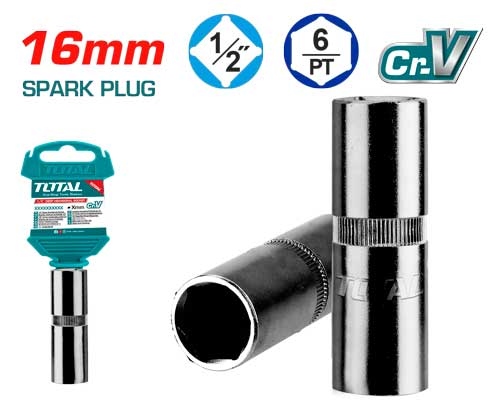 TOTAL THSPS12166  1/2" Spark Plug Socket 16mm بوكس بوجية