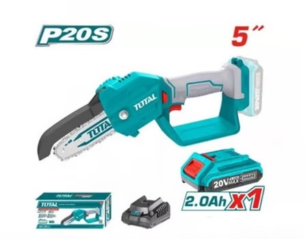 Total TGSLI20581 منشار تقليم شجر جنزير 5 انش مع بطارية وشاحن