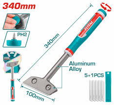 Total TGS3088 مقشطة معدني 34 سم مع طقم شفرات