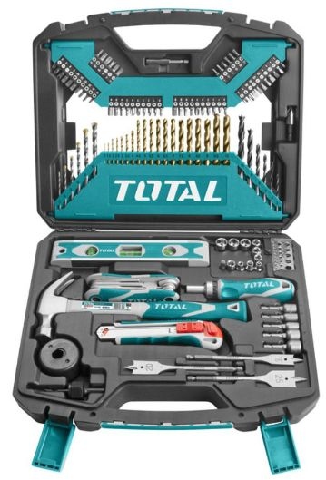TOTAL 120PCS SET ACCESSORIES  طقم عده + ريش درل 120 قطعة