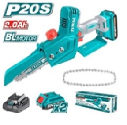 Total TGSLI20683 Lithium-Ion Mini Chain saw
 منشار تقليم شجر شحن 20 فولت 6 انش مع بطارتين وشاحن