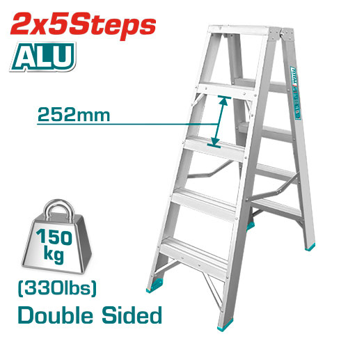 Total THLAD01051 سلم المنيوم مزدوج 5 درجات