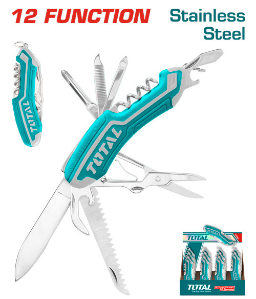 Total THMFK0126 Multi-function Knife سكين رحلات متعدد 12 اداه