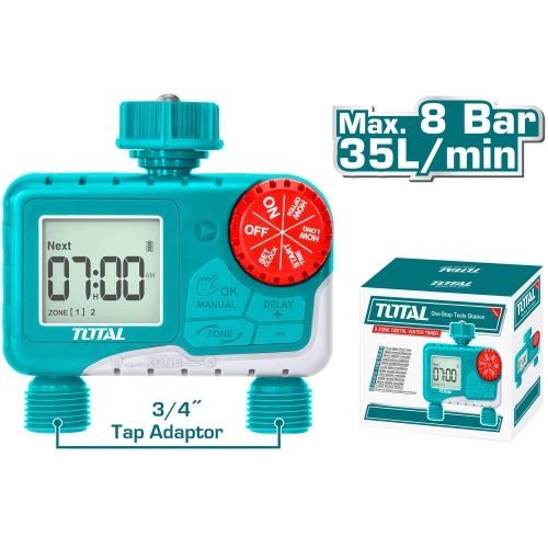 Total THHCQ9206 2-Zone digital water timer
 تايمر مياه زرعي يومي اسبوعي مخرجين