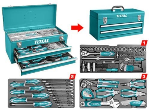 Total THPTCS70971 97 Pcs tools chest set صندوق عدة حديد 97 قطعة