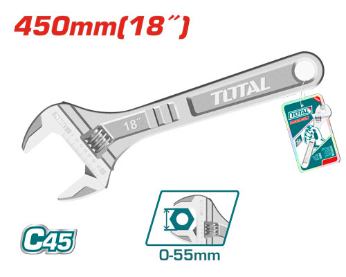 Total THT1010183 Adjustable wrench 18" مفتاح موليت