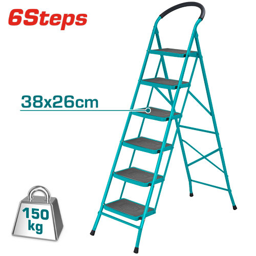 سلم حديد 6 درجات درجه عريضه ثقيل TOTAL THLAD09061