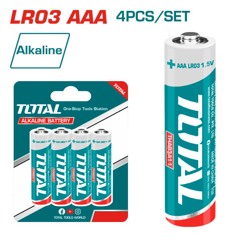 Total THAB3A11 Alkaline
كرت بطاريات 4 حبات 
AAA