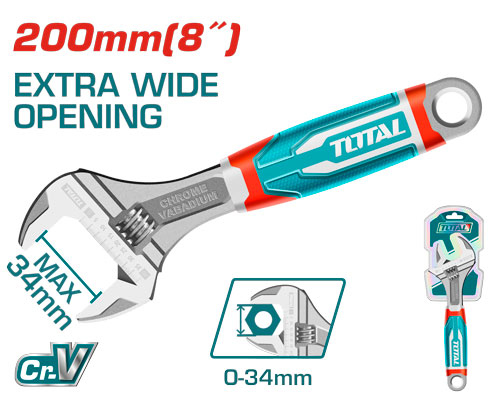 TOTAL THT101086 Adjustable wrench 8" مفتاح موليت