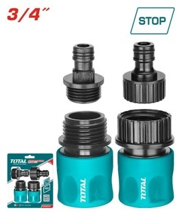 Total THHCS04341 Hose quick connectors set طقم كوبلينج 3/4