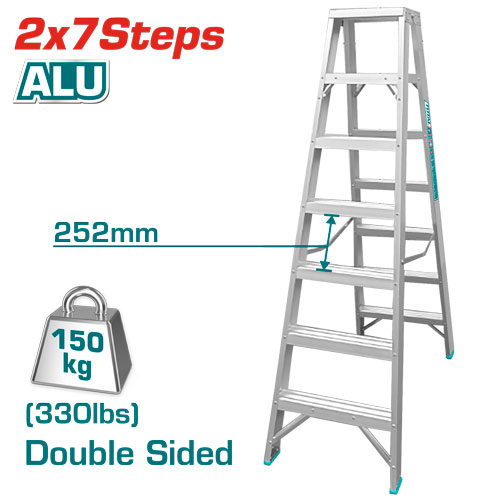 Total THLAD01071 سلم المنيوم مزدوج 7 درجات