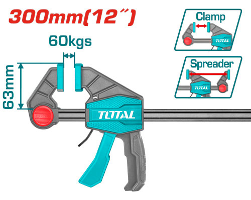 Total THT1340602  Quick bar clamps 12" مربط نجارين اتوماتيك
