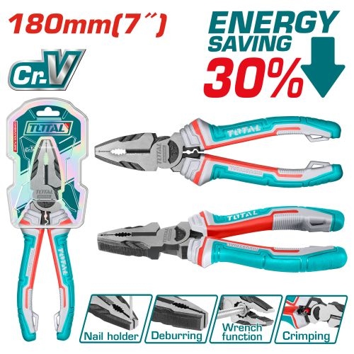 TOTAL THT210706S High leverage combination pliers 7" زرادية ثقيلة صناعي