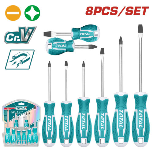 TOTAL THT250608 8pcs Screwdriver Set  طقم مفكات 8 قطع