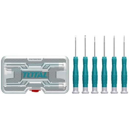 TOTAL THT250PS0601  6Pcs precision screwdriver set   طقم مفكات الكتروني علبه شفاف