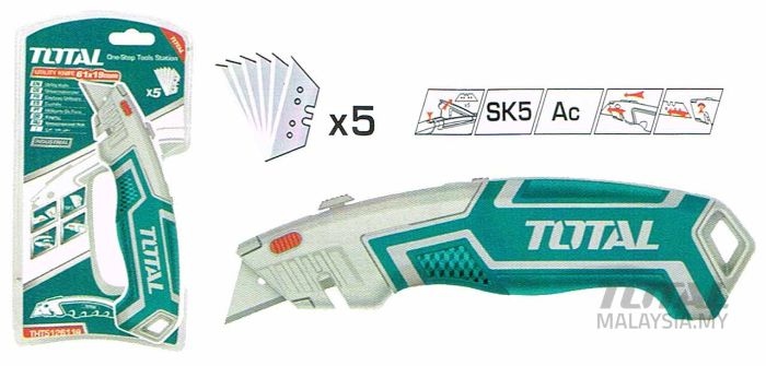 TOTAL THT5116118 Utility knife 180x45mm مشرط سجاد