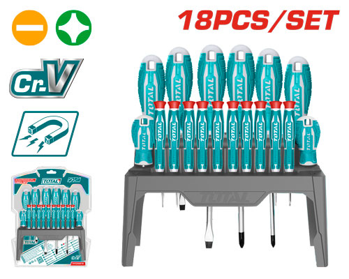 TOTAL THT250618 18 PCS SCREWDRIVER SET طقم مفكات 18 قطعة