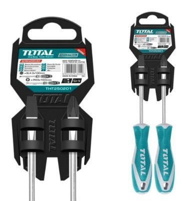 Total THT250201 طقم مفك عادي + مصلب 5 انش
