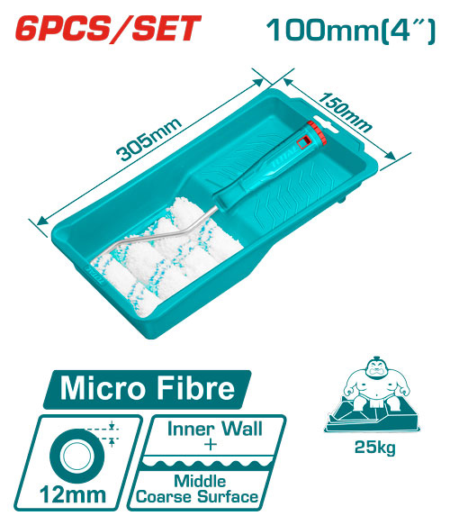 Total THT811210061 
صينية دهان مع رول دهان 10 سم + غيار رول عدد 4
