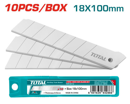 شفرات مشرط عريض 10 قطع TOTAL THT519112 18MM