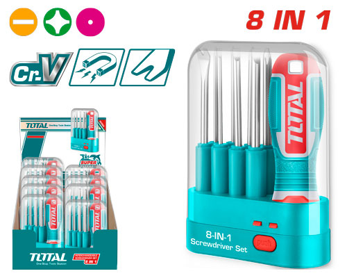 TOTAL THT250906 INTERCHANGEABLE SCREWDRIVER SET 9 PCS  طقم مفكات 9 قطع
