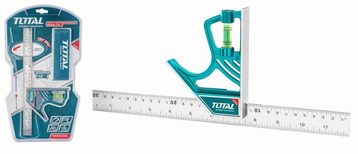 Total TMT653005 Magnetic lock combination square مسطرة مغناطيس 30 سم مع زاوية علام وميزان