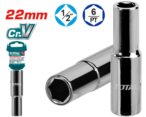 TOTAL THTST12223L  1/2 Deep Hexagonal socket 22mm بوكس طويل