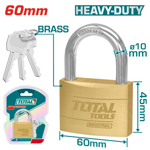 TOTAL TLK32602 Heavy duty brass padlock قفل نحاس 60 ملم
