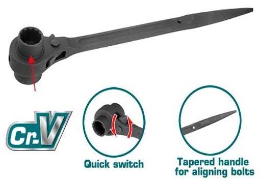 Total THTRSW19211 Double socket ratchet wrench مفتاح سقالة 19*21