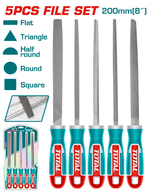 Total THT918516 طقم مبرد حديد 5 قطع 8 انش