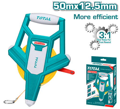 TOTAL TMTF12506 Fibreglass measuring tape كركر مساحة 50 متر فيبر
