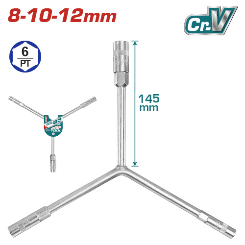 Total THYSW081012 Y-Handle socket wrench 8-10-12mm بوكس ثلاثي