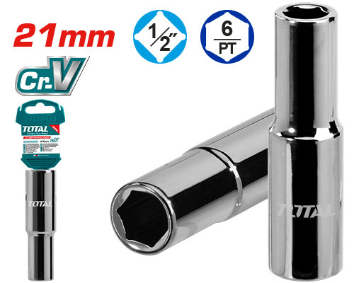 Total THTST12213L 1/2 Deep Hexagonal socket 21mm بوكس طويل